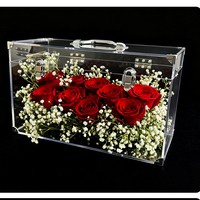 Boîte Cadeau en Acrylique pour Fleurs Éternelles Préservées, Décoration de Table pour Salon et Maison, Idéale pour un Déménagement