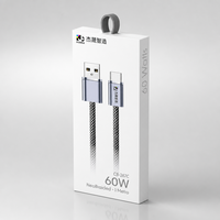 Boîte d'emballage personnalisée avec logo pour câble de charge USB-C, boîte de vente au détail en carton OEM ODM, vente en gros d'usine avec trou de suspension