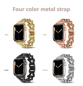 ดรอปชิปรูปแปดสายโลหะสำหรับ iWatch Series ultra 8 7 6 SE <span class=keywords><strong>5</strong></span>สายสแตนเลสสำหรับ <span class=keywords><strong>applewatch</strong></span> band 41มม. 45มม. 49ม. - Product Image 6