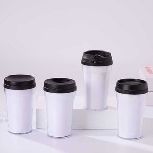 Floral Pattern Reusable Plastic Travel Mug With Hinged Lid For Adults Outdoor Use - Product Image 5