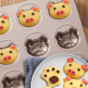 Baking Mold 9 Cavity Cartoon Bunny Panda Paw Cake Mold Non Toxic Oven Safe For Baking Pastry Tools - Product Image 2