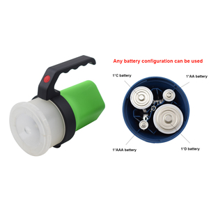 Linh hoạt bất kỳ pin nhựa ngọn đuốc đèn pin với 1 * AA 1 * AAA 1 * C 1 * D cấu hình cho các loại pin khác nhau - Product Image 1