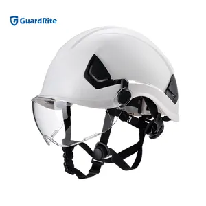 야외 등산 라이딩을위한 고글이있는 ABS 건설 작업 보호 하드 모자 안전 헬멧