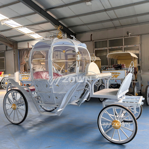 Luxury Golden Ornament <b>White</b> <b>Pumpkin</b> Carriage Princess Wedding Parade <b>Decor</b> Cart - Product Image 1