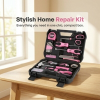 Starline STL-KH69 – Ensemble de 69 outils à main pour la maison, en acier au carbone, avec boîte à outils, douilles de 1/2 pouce, marteaux et perceuses