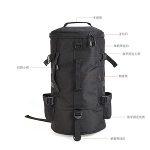 Sac à dos de pêche cylindrique imperméable et tendance avec fermeture éclair, unisexe, en polyester, sac à bandoulière extérieur pour canne à pêche et leurres - Product Image 2