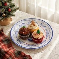 Assiettes en papier jetables haut de gamme pour fêtes de Noël, vaisselle festif, dorure à chaud, festonnées, 450 g/m², robustes, fournitures pour événements à domicile