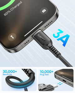 Cable de Carga Rápida Tipo C SUNGUY, Cable de Datos USB C de Silicona para Teléfono Móvil, Uso en Automóvil - Product Image 5