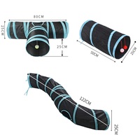 Tunnel pour animaux de compagnie pliable en polyester à 2/3/4 voies, tunnel pour chat avec boule amusante, trou d'espionnage pour chat, jouets pour animaux de compagnie