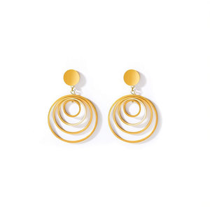 Boucles d'oreilles pendantes tendance en acier inoxydable 316L avec placage or PVD, durables et résistantes - Product Image 2