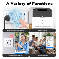 Prise intelligente Tuya Matter WiFi murale avec télécommande et prise universelle intelligente 13A