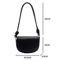 MC Minissimi Prêt à expédier Mini sac à bandoulière en PU couleur unie style mini avec fermeture éclair pour femmes