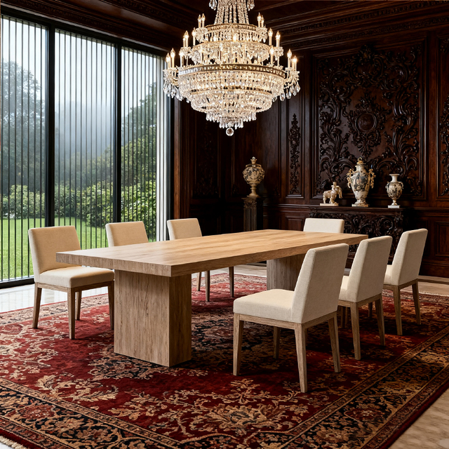 Home Dining Table and Chair Set Luxury Hotel Dining Furniture Set Comfortable Apartment Dining Set Villa Dining Table and Chairs