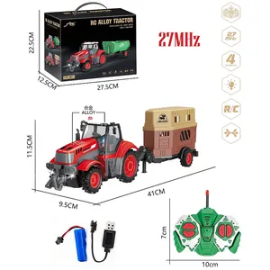 R/C traktör hayvancılık römork ve hafif mühendislik çerçeve kamyon 1/24 model oyuncak araba inchargeable pil