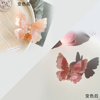 Nouvelles pinces à cheveux papillon en acrylique double couche de 7,5 cm, dégradé coloré et photochromique, pour filles, collection Printemps-Été