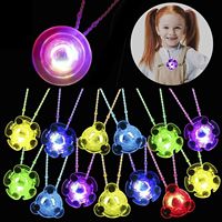 Bracelet fidget en métal lumineux à LED et collier qui brille dans le noir - Cadeau d'anniversaire unisexe
