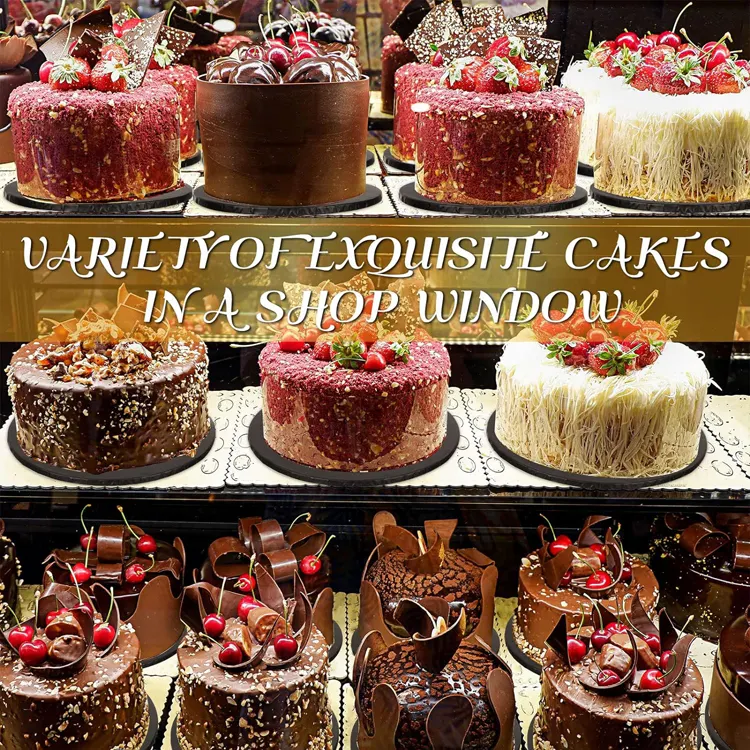 Planche à gâteau épaissie de vente chaude avec tambour à gâteau à motif de fruits 9 pouces disque à gâteau rond argenté coloré