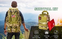 Kit de survie professionnel en stock et grand sac à dos de camping, trousse de premiers secours pour l'aventure, accessoires de randonnée en plein air