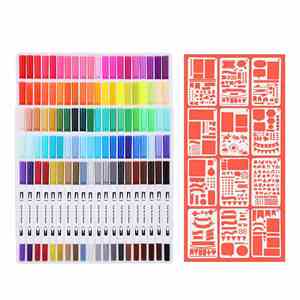 ชุดปากกามาร์คเกอร์สำหรับงานศิลปะ 12/24/48/100 สี ขนาด 0.4 มม. หัวปากกาแบบสองด้าน สำหรับวาดภาพ ระบายสี และเขียนบันทึก - Product Image 2