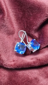 ต่างหูห้อยอัญมณี Tanzanite 925เป็นของขวัญเงินสเตอร์ลิง - Product Image 6