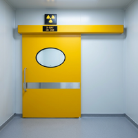 Portes coulissantes automatiques à double battant en acier à ouverture latérale, alimentées électriquement, pour usage intérieur moderne, hôpitaux, laboratoires, salles blanches