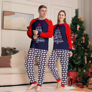 <span class=keywords><strong>Pijamas</strong></span> de dos piezas azul americano europeo para padres e hijos Navidad Halloween impreso ropa de casa cintura elástica para <span class=keywords><strong>Amazon</strong></span> - Product Image 2