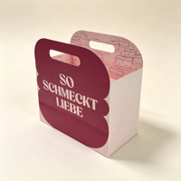 Sacs en papier imprimés colorés avec poignées, logo personnalisé, boîte d'emballage cadeau pour desserts, OEM ODM pour boulangerie, pâtisserie, cadeaux