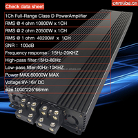 Amplificateur de subwoofer de voiture de style brésilien 40K, RMS 40000W, 1 canal monobloc, crête 80000W, amplificateur de basses pleine gamme pour voiture, classe D
