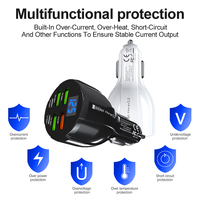 Chargeur de voiture à charge rapide 35W 6 ports (4 USB + 2 Type-C) PD QC3.0 QC4.0 OVP OTP 3.1A pour ordinateur portable, téléphone portable et écouteurs