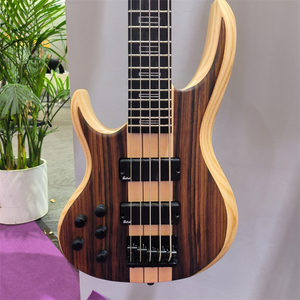 高品质颈部贯穿身体左手电贝司吉他，主动拾音器 - Product Image 1