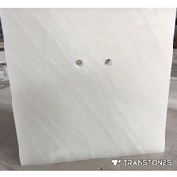 Bullnose Edge Blanc Artificielle Onyx Translucide Albâtre Marbre Carreaux pour Décoration Murale Comptoirs De Quartz en gros