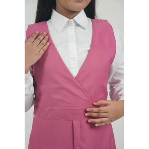 Uniforme scolaire personnalisé de qualité supérieure en tissu à manches longues avec col et poches latérales pour filles, tenue académique, vêtements décontractés élégants - Product Image 4