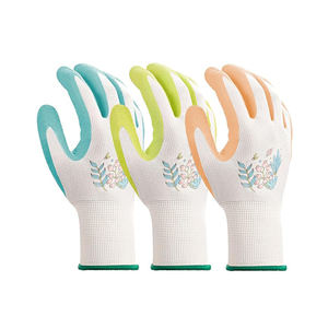 GLOVEMAN Gants de jardin pour femmes Rose Rose Vert Aqua Gants de travail enduits de mousse de <span class=keywords><strong>latex</strong></span> - Product Image 1