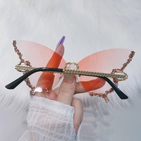 Lunettes de soleil Zowensyh papillon sans monture, style mode, verres UV400 exagérés, monture PC, modèle unisexe 18665