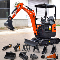 Mini Excavadora Usada de 1.5 a 2 Toneladas, Mini Excavadora de Orugas para Uso Doméstico de 1.5 Toneladas con Pulgar Hidráulico