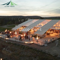 Tentes en forme de A pour mariages 200 personnes imperméable élégant chapiteau Transparent personnalisé en aluminium tentes de fête de luxe en plein air