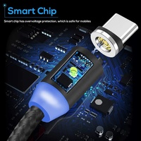 Câble de charge rapide USB Type C magnétique tressé en nylon 3-en-1, câble de synchronisation de données multi-usages pour ordinateur, câble de charge pour téléphone