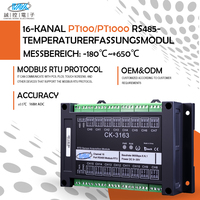 Módulo de Sensor de Temperatura de Resistencia de 16 Canales con Protocolo Modbus RS485, Compatible con PLC, Fácil Instalación