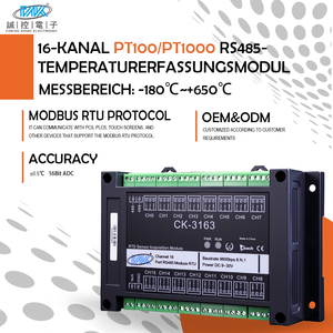 Module de capteur de température à résistance à 16 canaux avec protocole Modbus RS485 compatible avec les API, installation facile - Product Image 2
