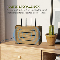 Étagère murale en bambou pour routeur, boîte de rangement WiFi, cache-câbles, organisateur sans fil pour cuisine et salle de bain