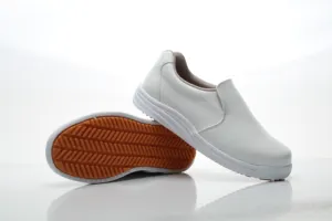 Rubber Outsole White Microfiber Leather Upper Kitchen Shoes Chef Shoes Kitchen Oil And Slip Resistant Safety Shoes