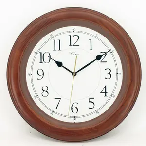 Decorative Vintage Wooden Wall Clock Classic Retro Silent Non-Ticking Wood Quartz Clocks Battery Operated