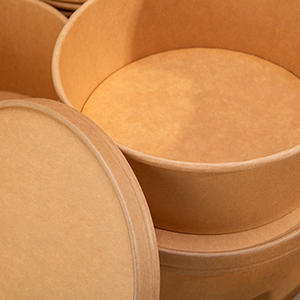 Assiettes en papier biodégradables personnalisées en gros, bols, boîtes d'emballage alimentaire, boîtes en papier imperméables <span class=keywords><strong>à</strong></span> paroi simple, saladier en papier pour la vaisselle - Product Image 4