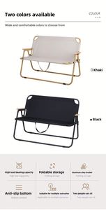Chaise de camping pliable double pour l'extérieur, en tissu Oxford 600D, avec logo personnalisé, économique, pour la pêche - Product Image 3