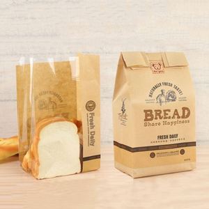 Wholesale Printing Disposable Sandwich Packaging With Window Greaseproof Food Grade Bakery Kraft Paper <b>Bag</b> Toast <b>Bread</b> <b>Bag</b> - Product Image 3
