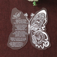Cartes d'invitation de mariage népalaises personnalisées de luxe en acrylique transparent et cartes d'invitation d'anniversaire avec papillon en gros
