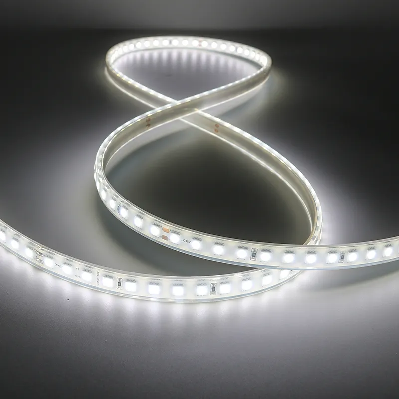 Adresli LED şerit ışık 90 LEDs 48V yüksek gerilim ışık IP65 su geçirmez tek renk bina dekorasyon için