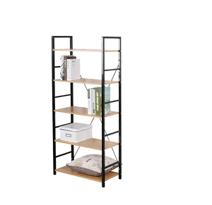 Estantería y estantería multicapa de hierro y madera para el hogar y el almacén duraderos de <span class=keywords><strong>4</strong></span> capas a precio barato, estantes apilables de exhibición industrial - Product Image 2