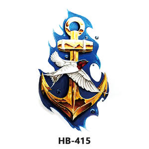 Autocollants de tatouage imperméables tendance 210x148mm, autocollants de tatouage semi-manches avec crâne d'animal noir pour les événements sportifs - Product Image 3