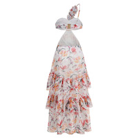Robe longue florale asymétrique en mousseline à volants et découpes latérales pour femme, style bohème d'été, vente en gros